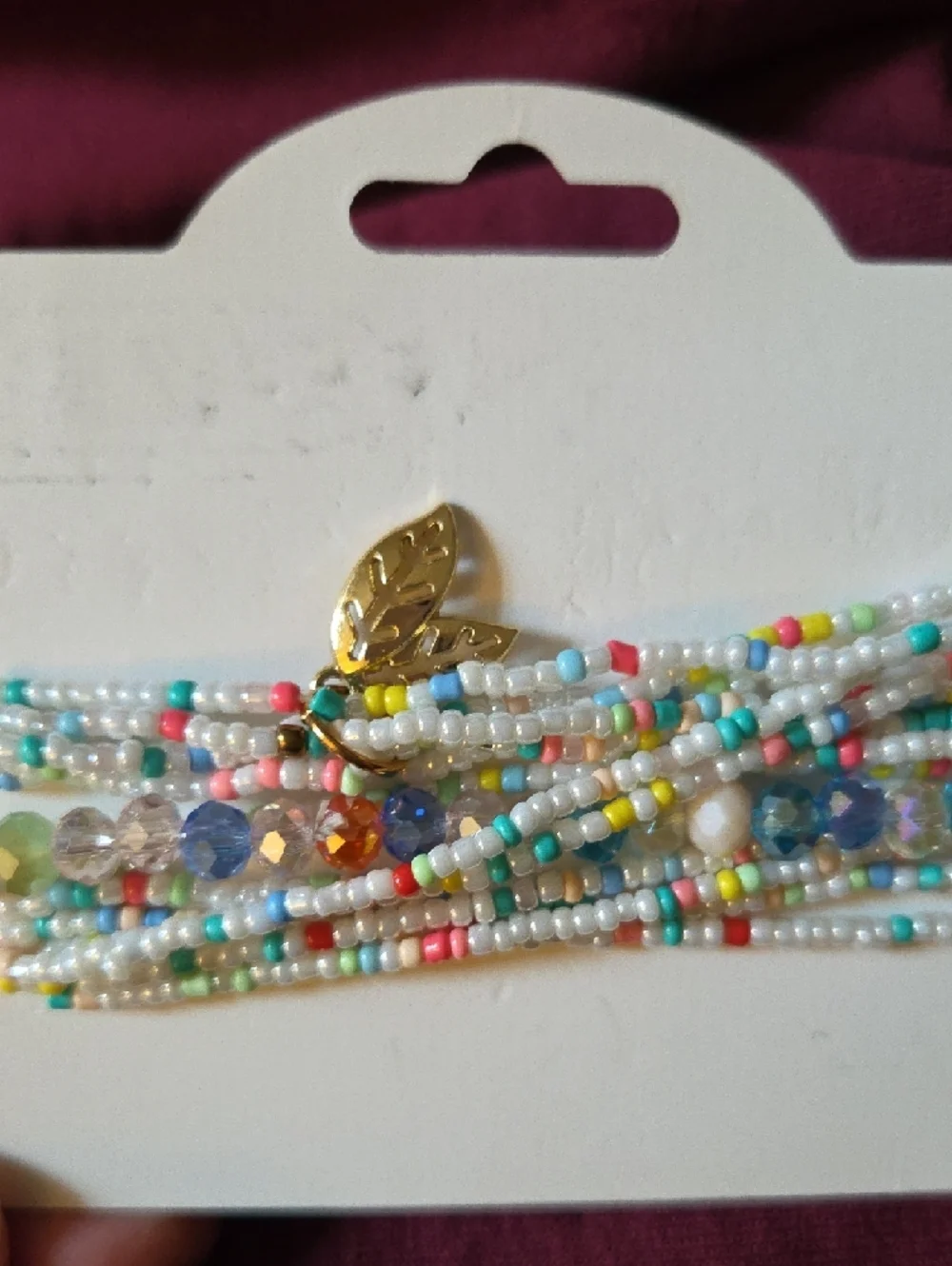 Multi-Color Beaded Wrap Bracelet with Gold Accents Tree Of Life New
